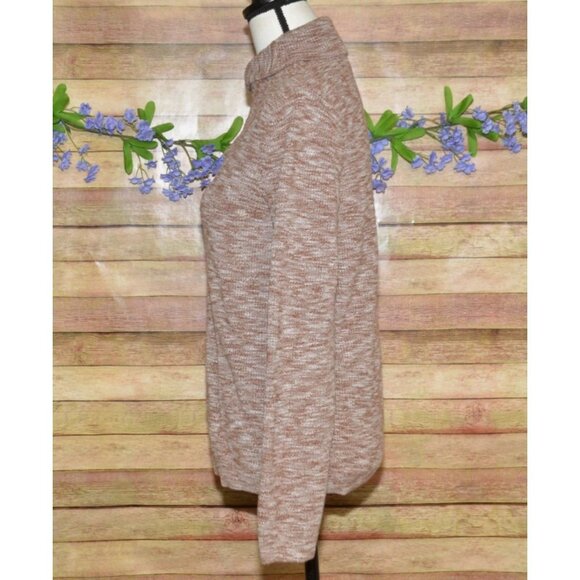 Express Ladies Brown Zip Shawl Collar Sweater Size M Cotton Warm Casual - Picture 10 of 14